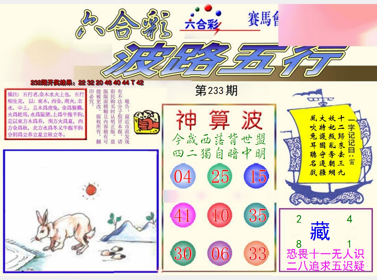 2024233期波路五行