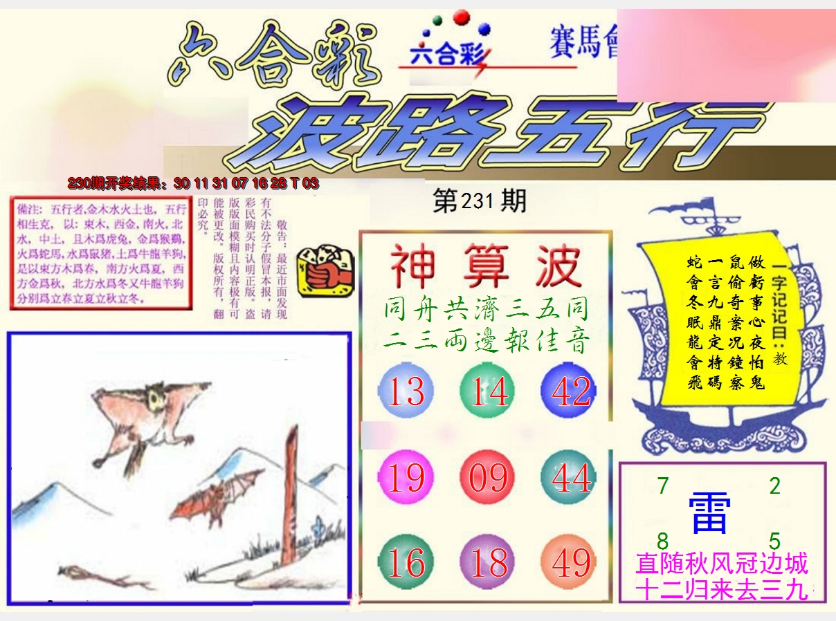 2024231期波路五行