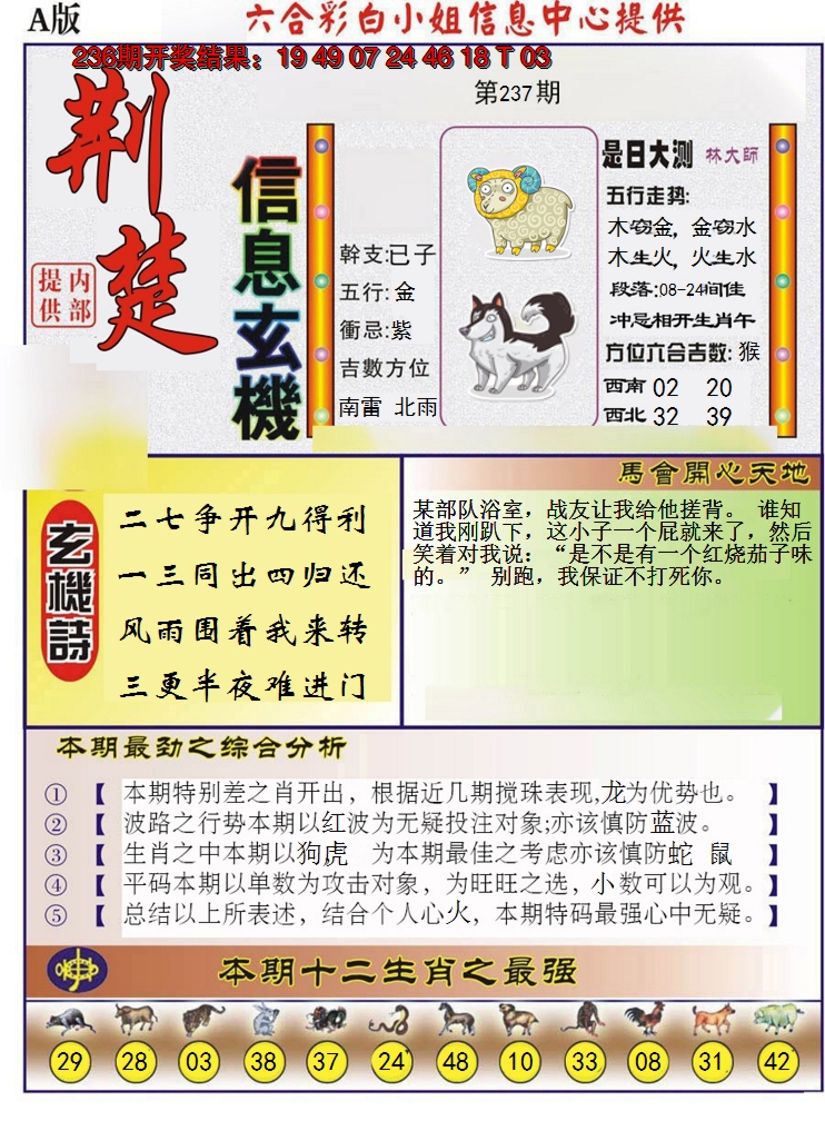 2024237期荆楚信息玄机A