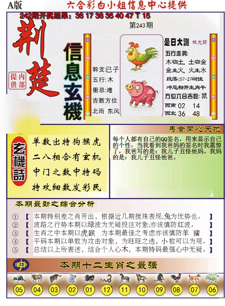 2024243期荆楚信息玄机A