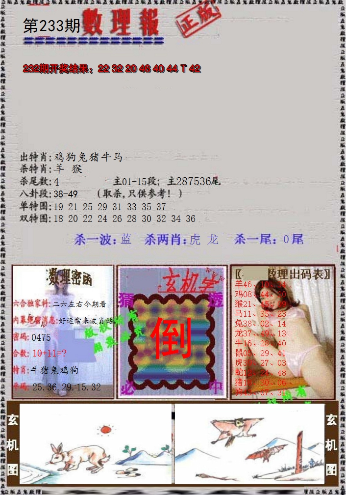2024233期数理报