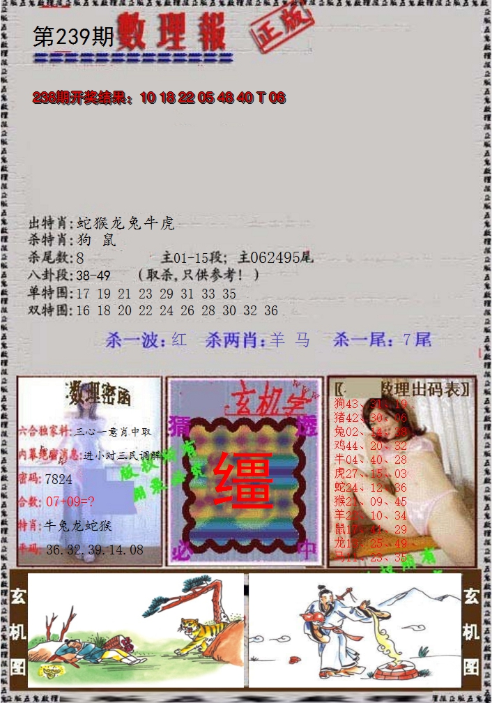2024239期数理报