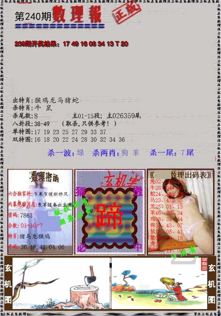 2024240期数理报