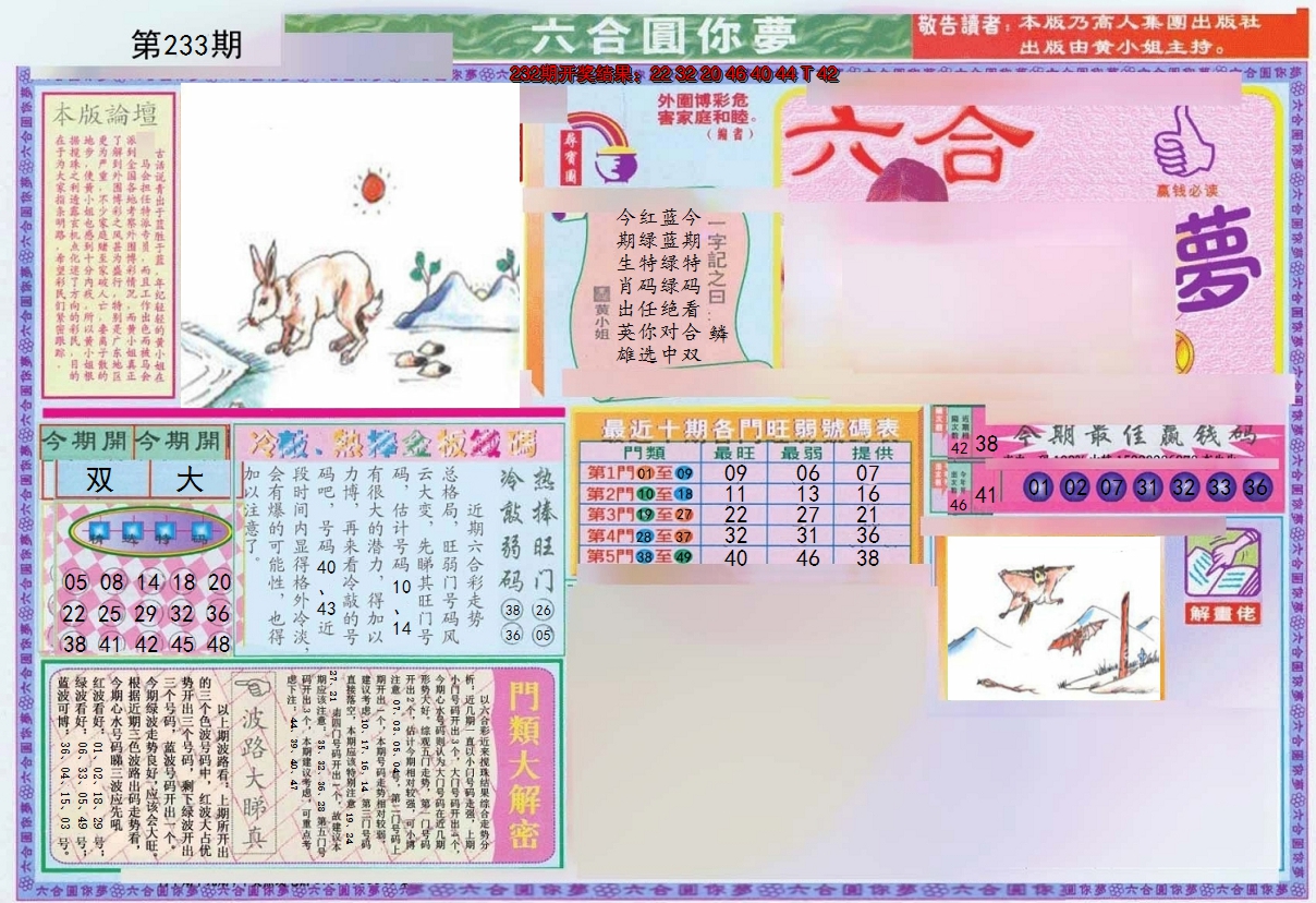 2024233期(新版)六合圆你梦A