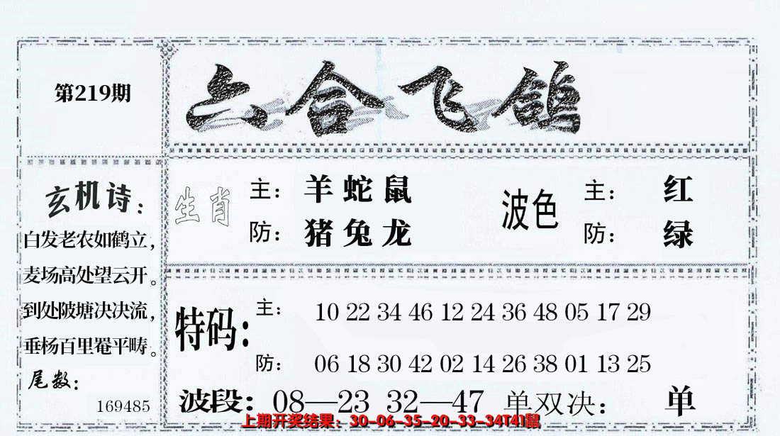 2024219期六合飞鸽