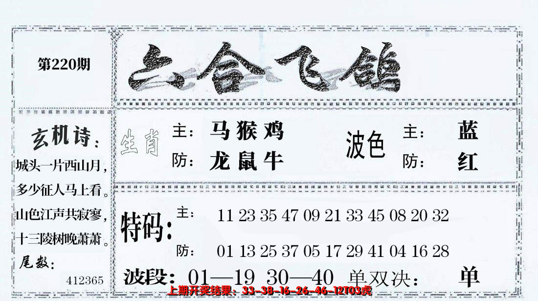 2024220期六合飞鸽