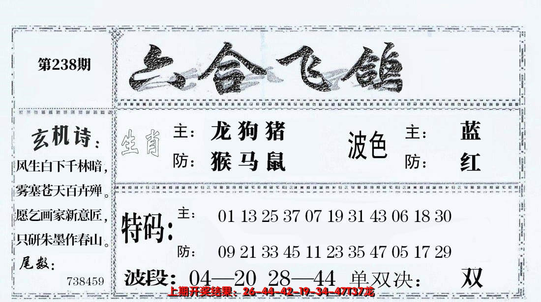 2024238期六合飞鸽