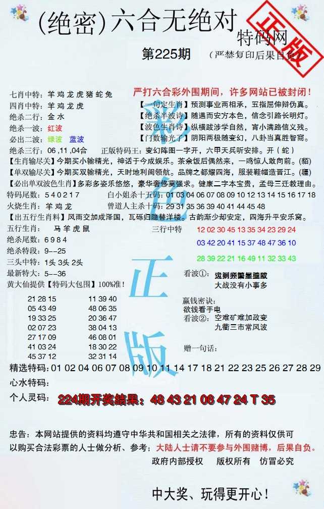 2024225期六合无绝对
