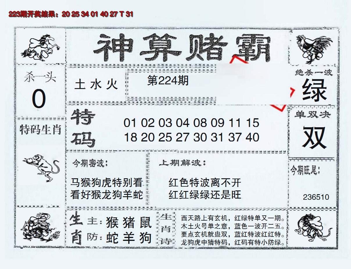 2024224期神算赌霸