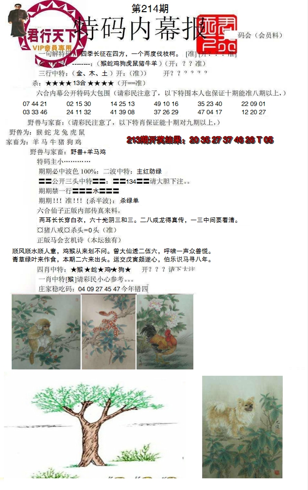 2024214期特码内幕报