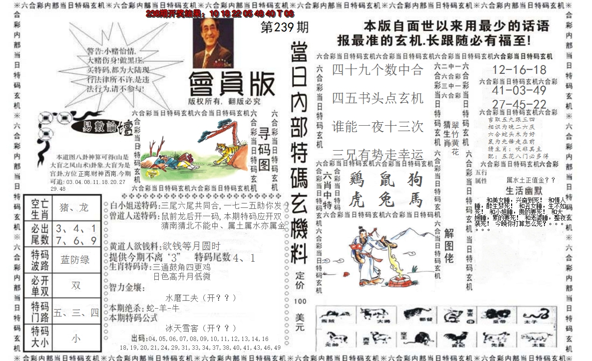 2024239期当日特码玄机报