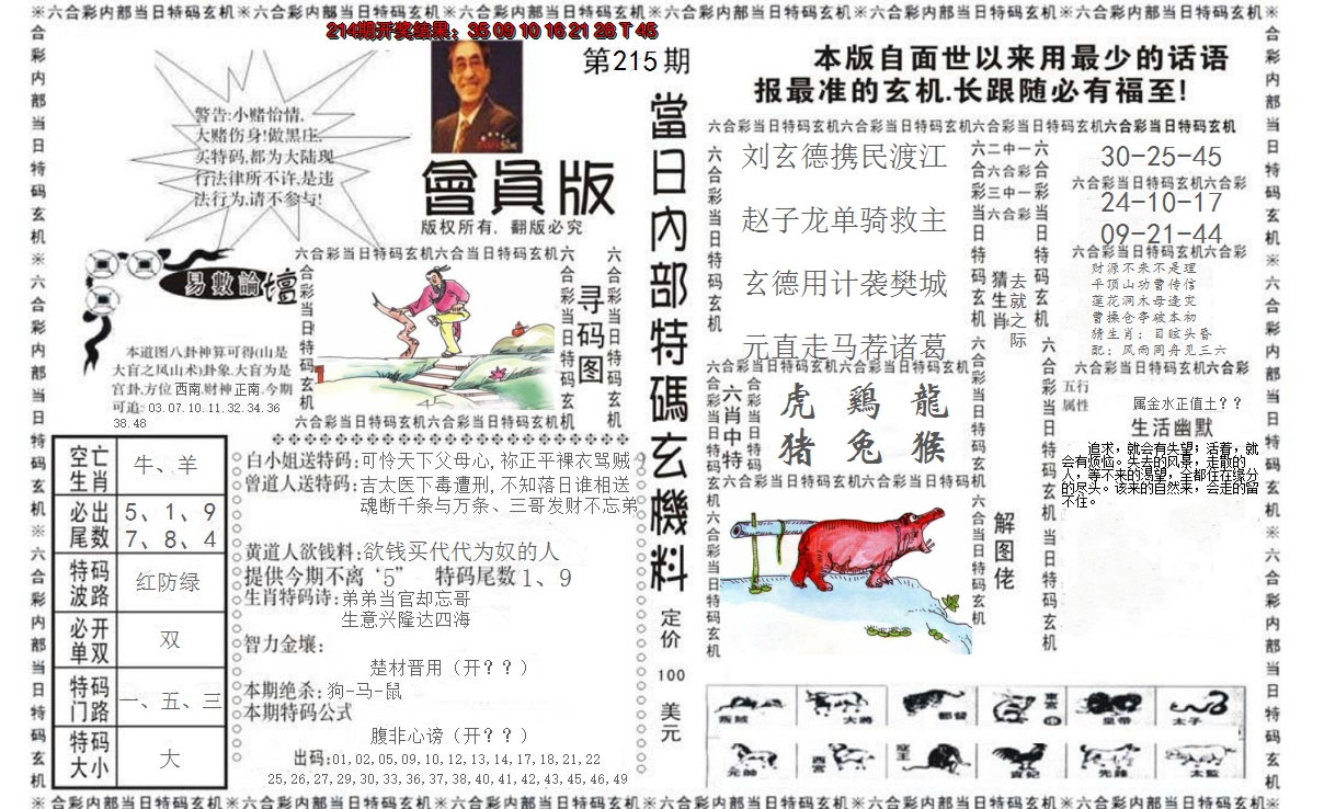 2024215期当日特码玄机报