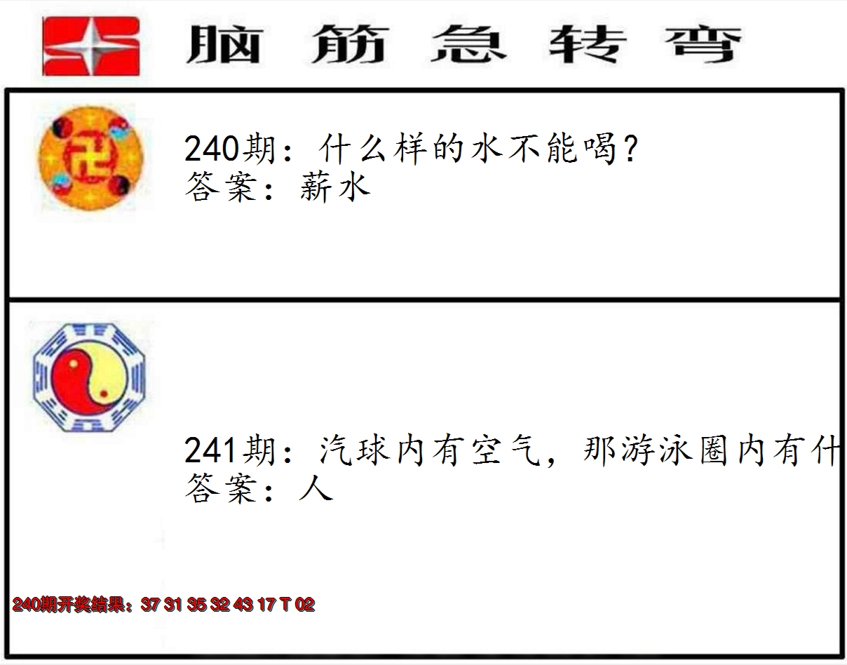 2024241期脑筋急转弯