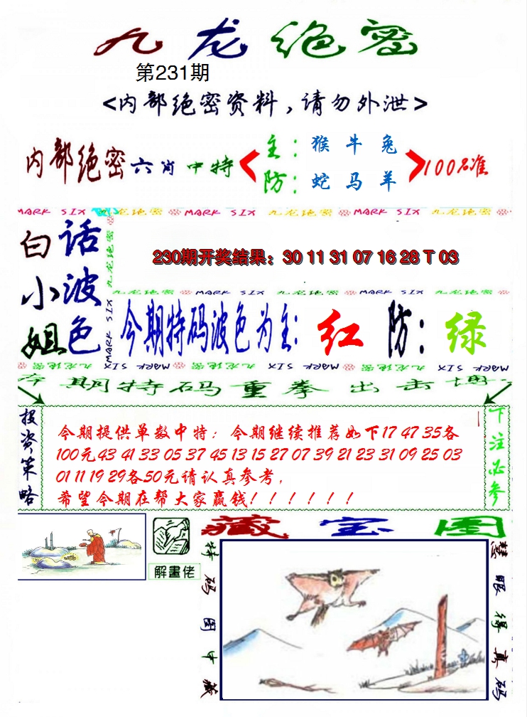2024231期九龙密报