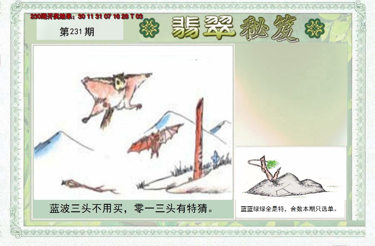 2024231期翡翠秘笈(信封)(另版)