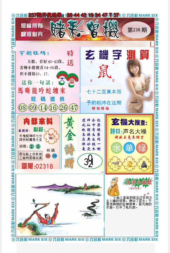 2024238期赌彩曾机