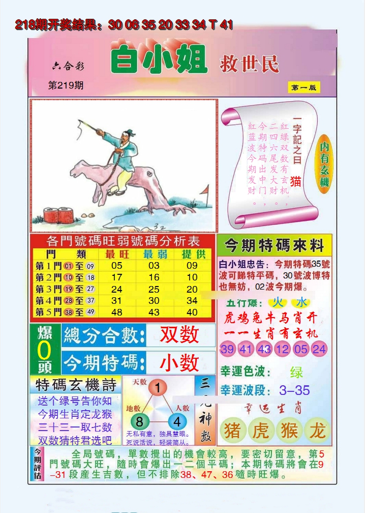 2024219期白小姐救世民A