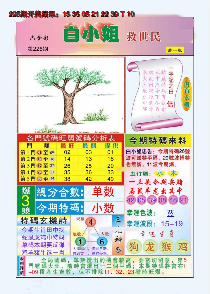 2024226期白小姐救世民A