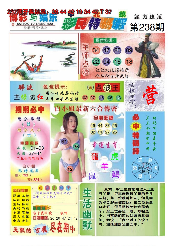 2024238期中北彩民特码报