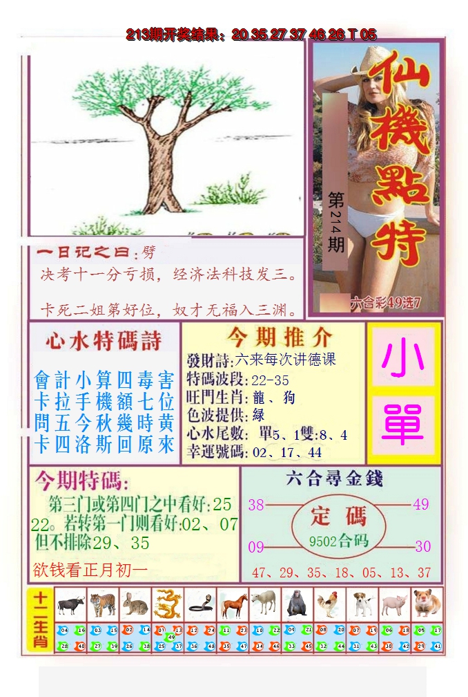2024214期仙机点特