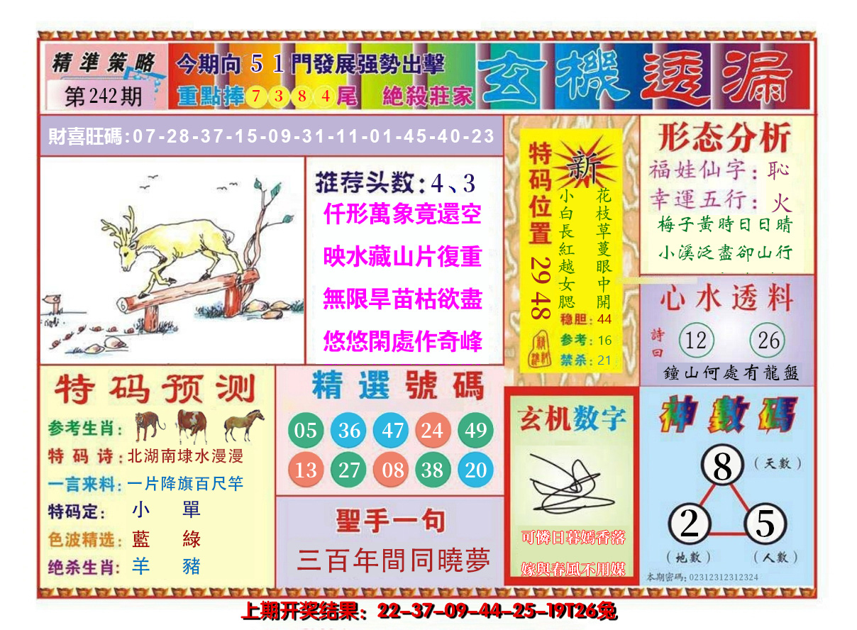2024242期玄机透漏