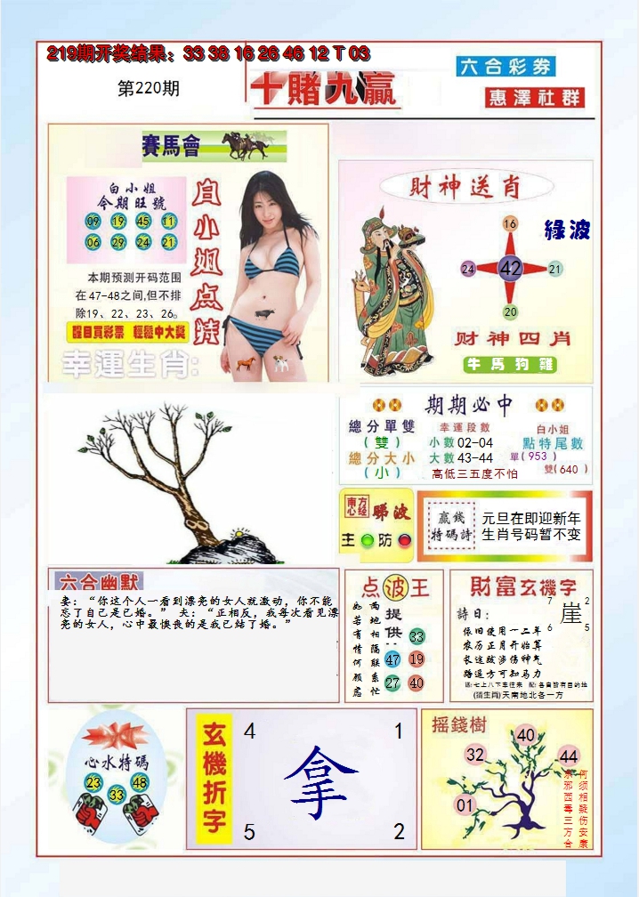 2024220期十赌九羸