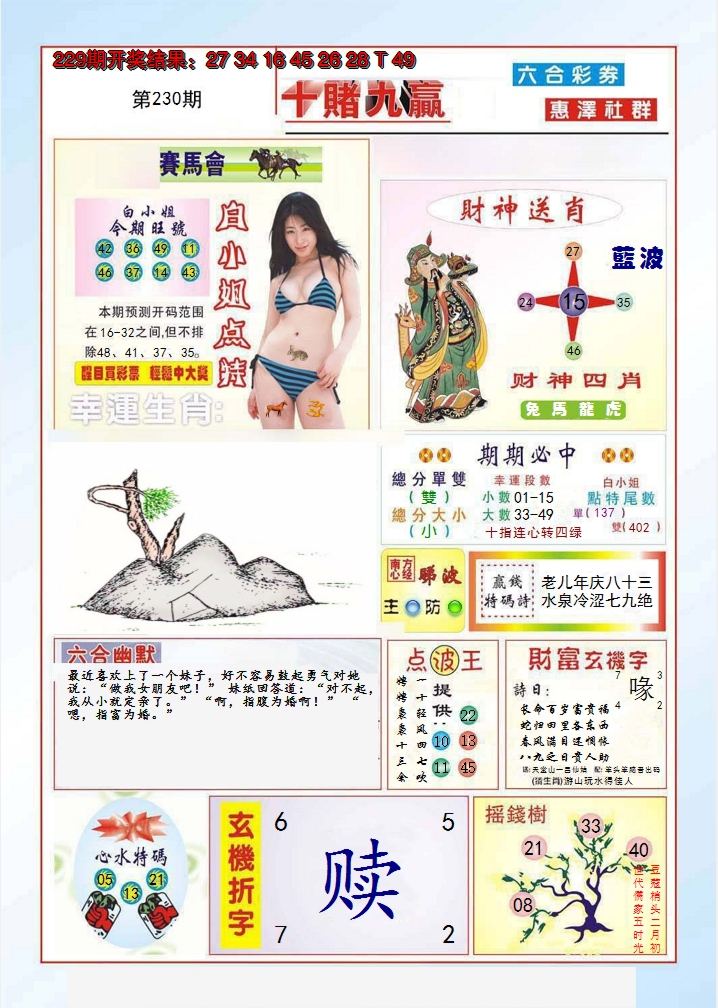 2024230期十赌九羸
