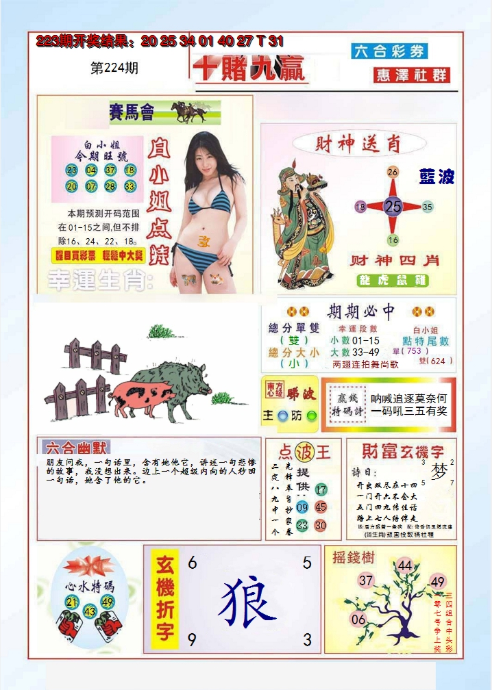 2024224期十赌九羸