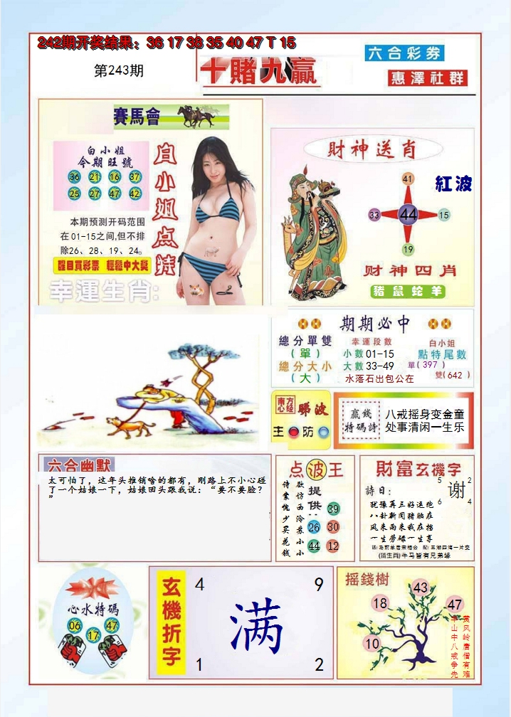 2024243期十赌九羸