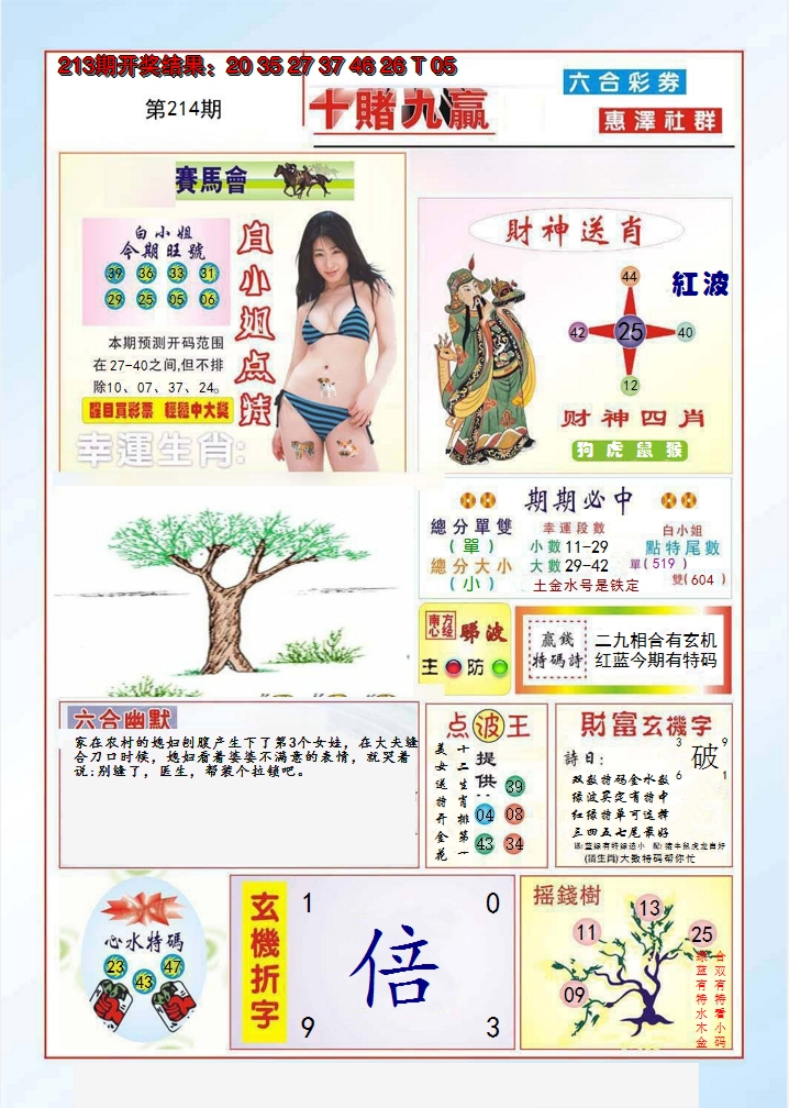 2024214期十赌九羸