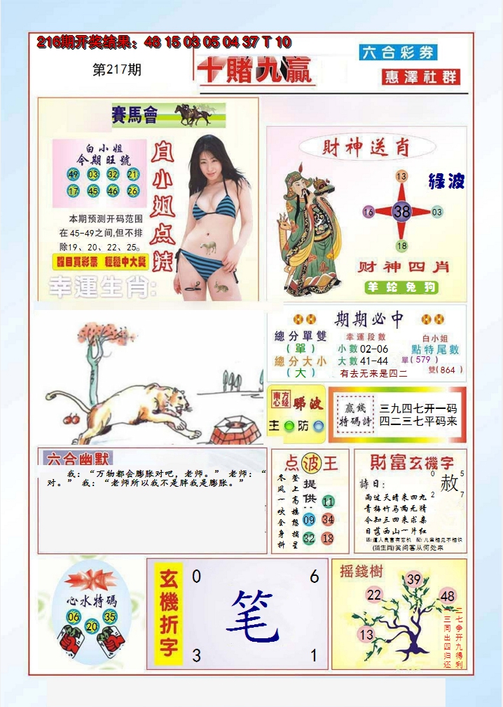 2024217期十赌九羸