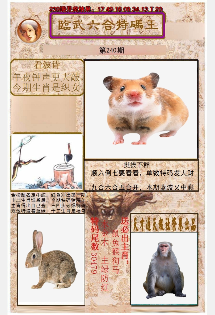 2024240期临武六合特码王