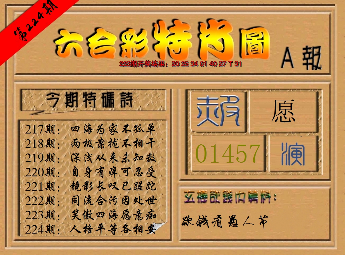 2024224期六合彩特肖图a