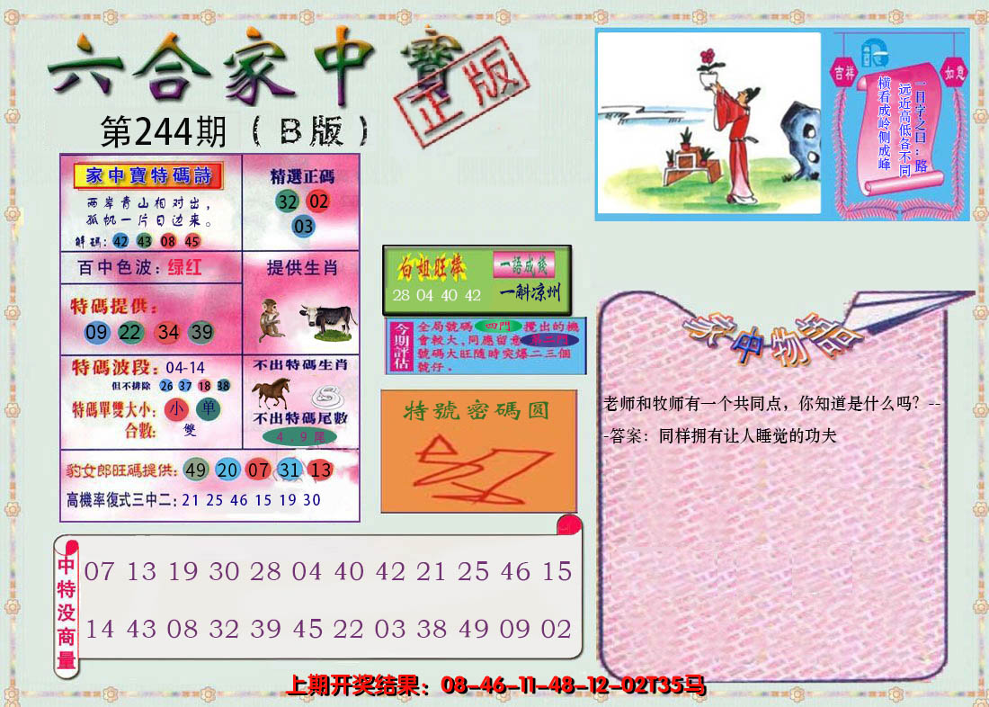 2024244期六合家中宝B
