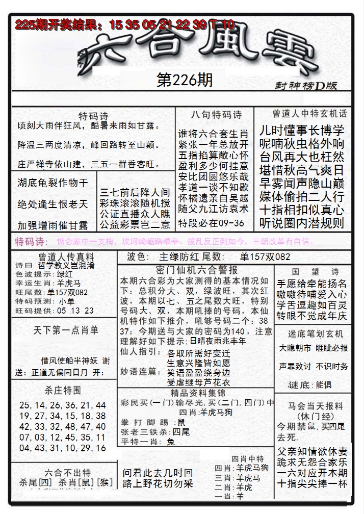 2024226期六合风云A