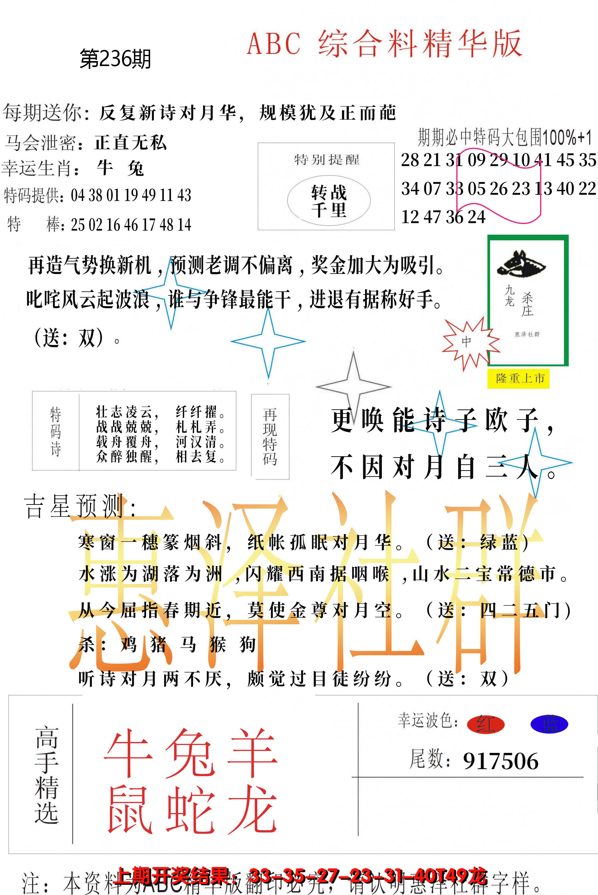 2024236期综合正版资料
