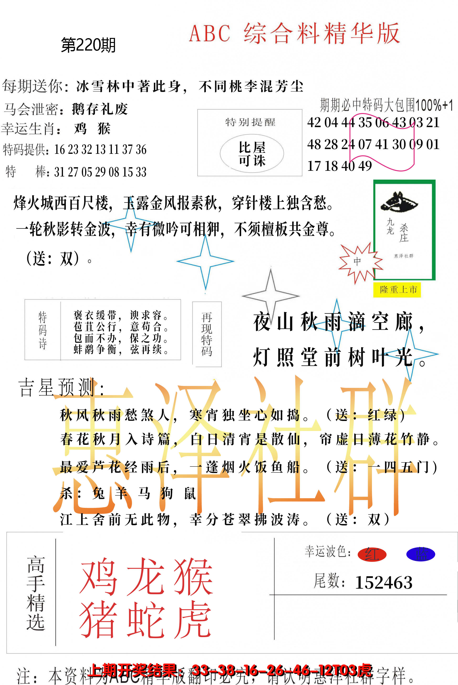 2024220期综合正版资料