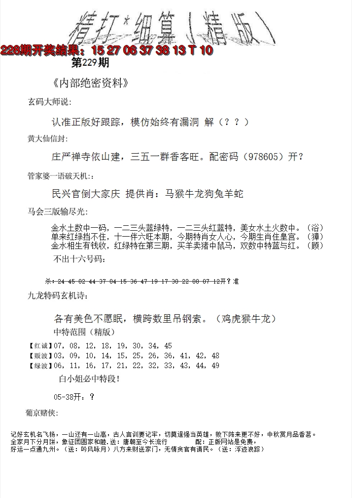 2024229期精大细算精版