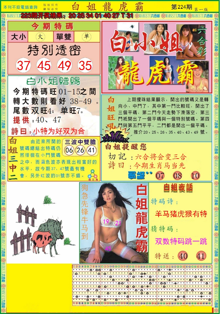 2024224期白小姐龙虎霸A