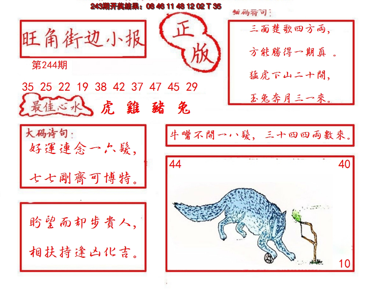2024244期旺角街边小报
