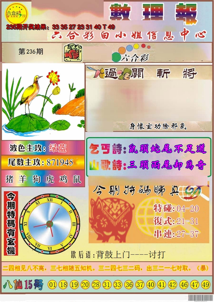 2024236期九龙数理报
