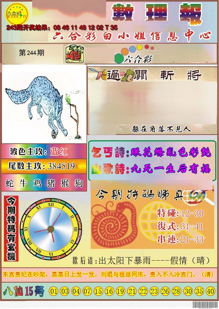 2024244期九龙数理报