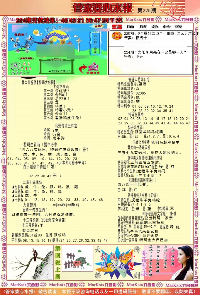 2024225期管家婆心水报B
