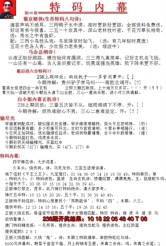 2024239期特码内幕A