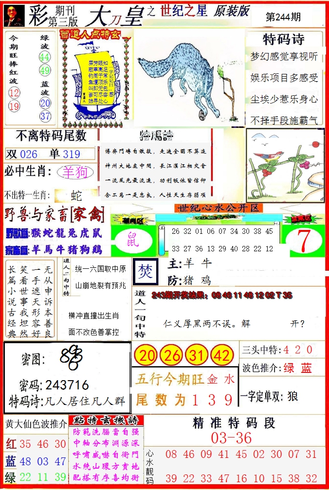 2024244期大刀皇之(世纪之星)