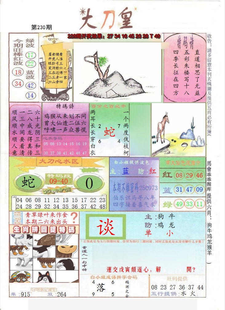 2024230期大刀皇