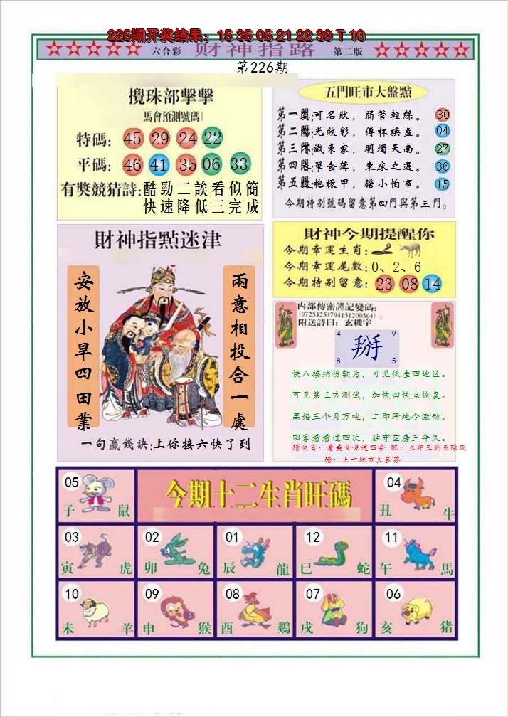 2024226期财神指路B