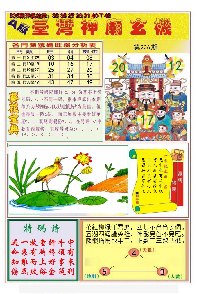 2024236期台湾神庙A