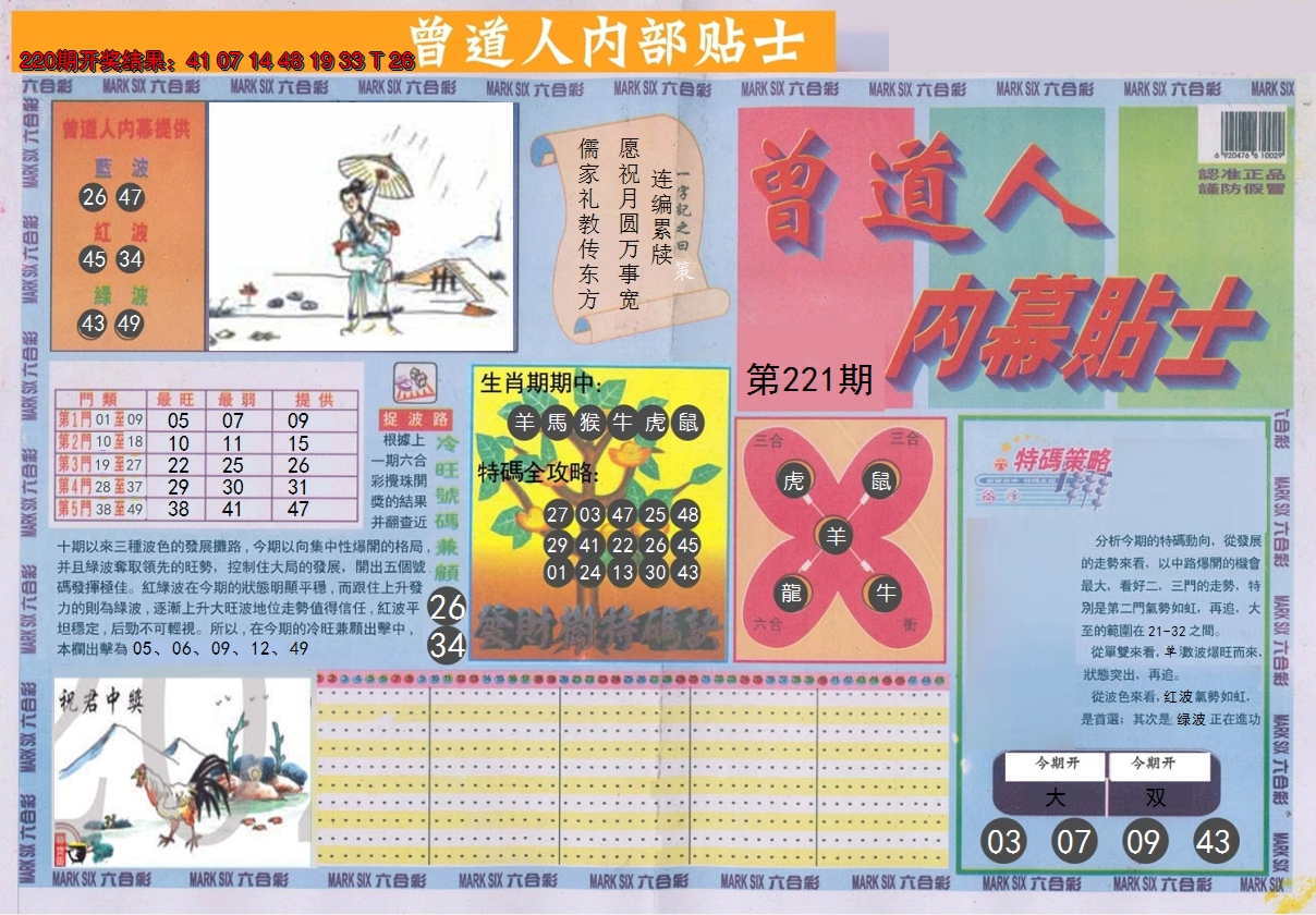 2024221期曾道人内幕贴士A