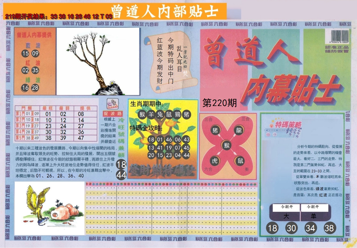 2024220期曾道人内幕贴士A